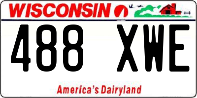 WI license plate 488XWE