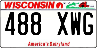 WI license plate 488XWG