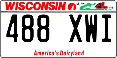 WI license plate 488XWI