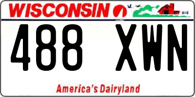 WI license plate 488XWN