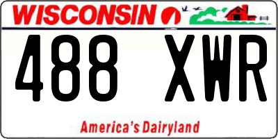 WI license plate 488XWR