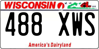 WI license plate 488XWS