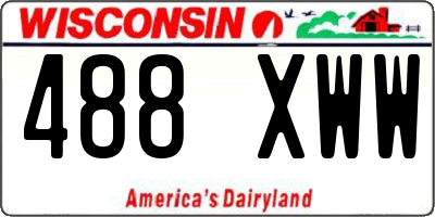 WI license plate 488XWW