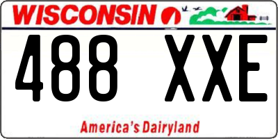 WI license plate 488XXE