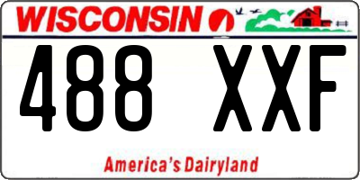 WI license plate 488XXF