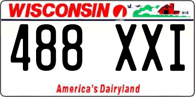WI license plate 488XXI