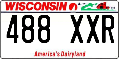 WI license plate 488XXR