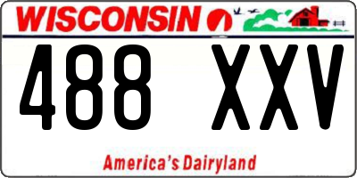 WI license plate 488XXV