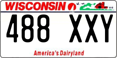 WI license plate 488XXY