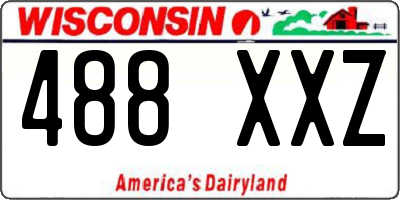 WI license plate 488XXZ