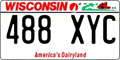 WI license plate 488XYC