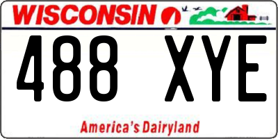 WI license plate 488XYE