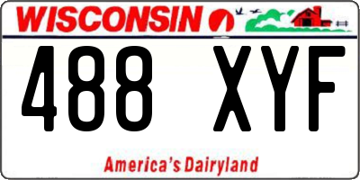 WI license plate 488XYF