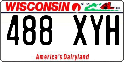 WI license plate 488XYH