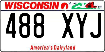 WI license plate 488XYJ