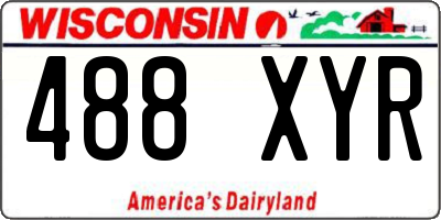 WI license plate 488XYR
