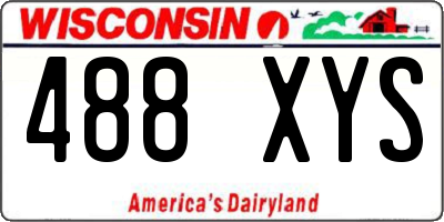 WI license plate 488XYS