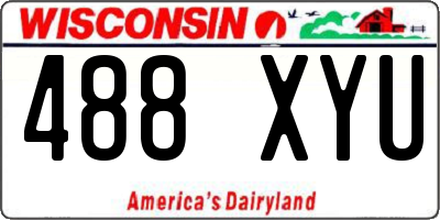 WI license plate 488XYU