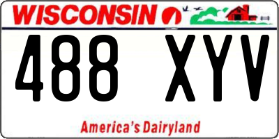 WI license plate 488XYV