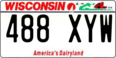 WI license plate 488XYW