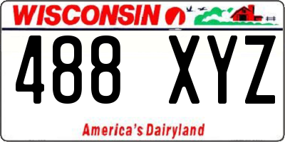 WI license plate 488XYZ