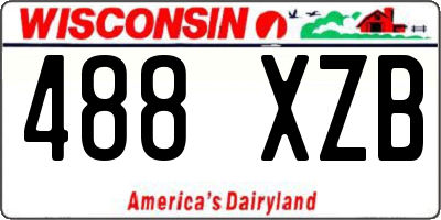 WI license plate 488XZB