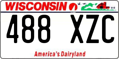 WI license plate 488XZC