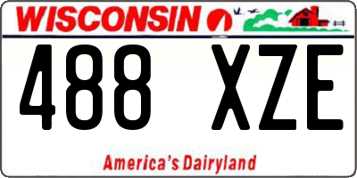 WI license plate 488XZE