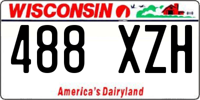 WI license plate 488XZH