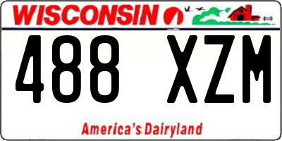 WI license plate 488XZM