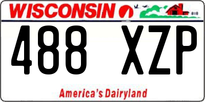 WI license plate 488XZP