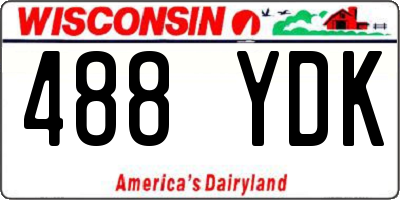 WI license plate 488YDK