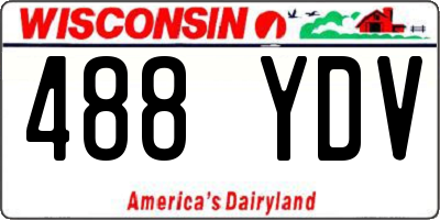 WI license plate 488YDV