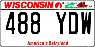 WI license plate 488YDW