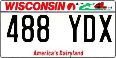 WI license plate 488YDX