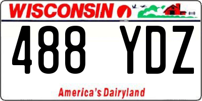 WI license plate 488YDZ