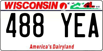 WI license plate 488YEA
