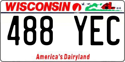 WI license plate 488YEC