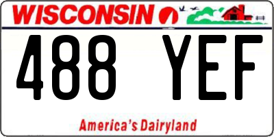 WI license plate 488YEF
