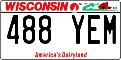 WI license plate 488YEM