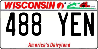 WI license plate 488YEN