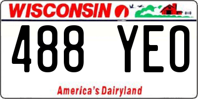 WI license plate 488YEO