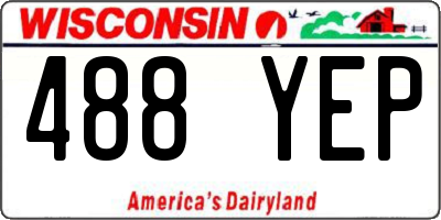 WI license plate 488YEP