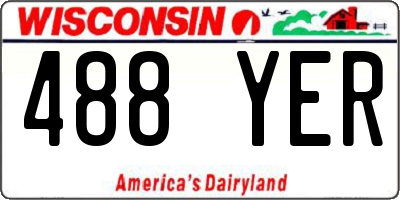 WI license plate 488YER