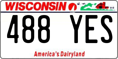 WI license plate 488YES