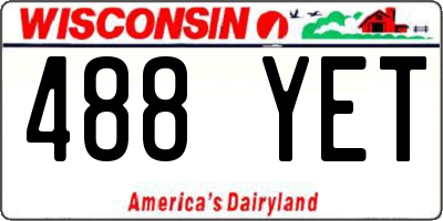 WI license plate 488YET