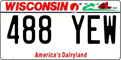 WI license plate 488YEW