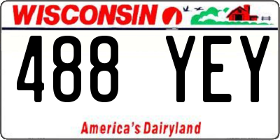 WI license plate 488YEY