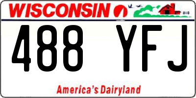 WI license plate 488YFJ