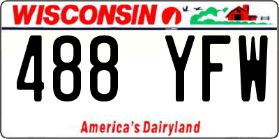 WI license plate 488YFW